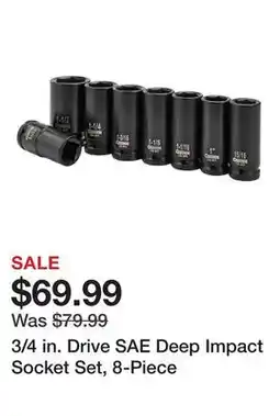 Harbor Freight Tools 3/4 in. Drive SAE Deep Impact Socket Set, 8-Piece offer