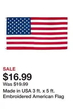 Harbor Freight Tools Made in USA 3 ft. x 5 ft. Embroidered American Flag offer