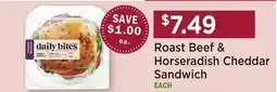 Heinen's Daily Bites Roast Beef & Horseradish Cheddar Sandwich offer