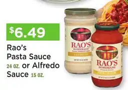 Heinen's Rao's Pasta Sauce 24 OZ. or Alfredo Sauce 15 OZ offer