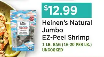 Heinen's Heinen's Natural Jumbo EZ-Peel Shrimp offer