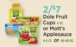 Heinen's Dole Fruit Cups 4 CT. or Mott's Applesauce 4-6 CT. or 46-48 OZ offer