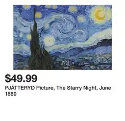 Ikea PJÄTTERYD Picture, The Starry Night, June 1889 offer