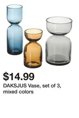 Ikea DAKSJUS Vase, set of 3, mixed colors offer