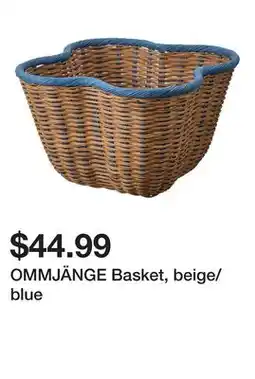 Ikea OMMJÄNGE Basket, beige/blue offer