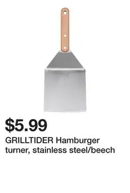 Ikea GRILLTIDER Hamburger turner, stainless steel/beech offer