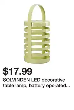 Ikea SOLVINDEN LED decorative table lamp, battery operated stripe/outdoor light green offer