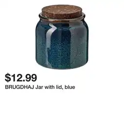 Ikea BRUGDHAJ Jar with lid, blue offer