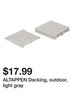 Ikea ALTAPPEN Decking, outdoor, light gray offer