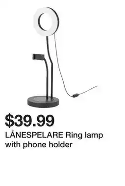 Ikea LÅNESPELARE Ring lamp with phone holder offer