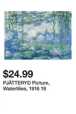Ikea PJÄTTERYD Picture, Waterlilies, 1916 19 offer