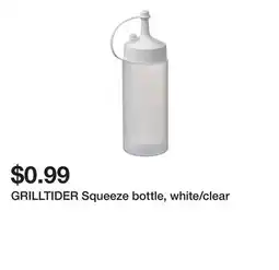Ikea GRILLTIDER Squeeze bottle, white/clear offer