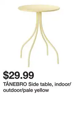 Ikea TÅNEBRO Side table, indoor/outdoor/pale yellow offer