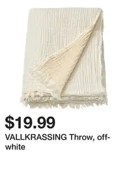 Ikea VALLKRASSING Throw, off-white offer