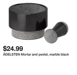 Ikea ÄDELSTEN Mortar and pestel, marble black offer