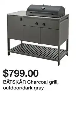Ikea BÅTSKÄR Charcoal grill, outdoor/dark gray offer