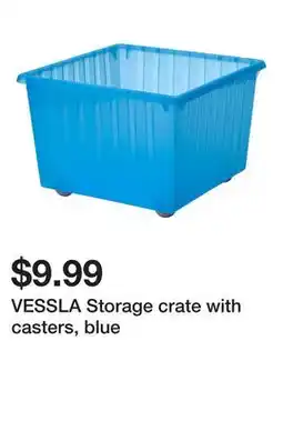 Ikea VESSLA Storage crate with casters, blue offer
