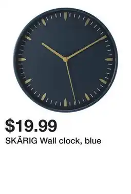 Ikea SKÄRIG Wall clock, blue offer