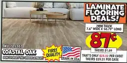 Ollie's 7MM THICK 7.6 WIDE X 50.79 LONG COASTAL OAK LAMINATE FLOORING offer