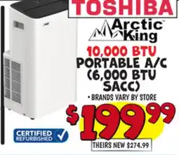 Ollie's 10,000 BTU PORTABLE A/C (6, 000 BTU SACC) offer