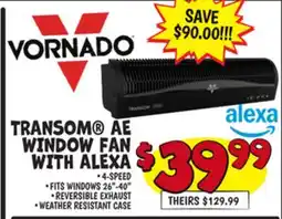 Ollie's VORNADO TRANSOM AE WINDOW FAN WITH ALEXA offer