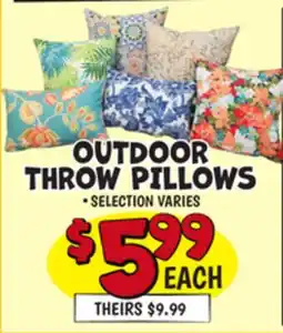 Ollie's OUTDOOR THROW PILLOWS offer