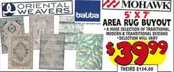 Ollie's MOHAWK 5' X 7' AREA RUG BUYOUT offer