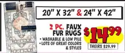 Ollie's 2 PC. FAUX FUR RUGS offer