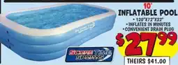 Ollie's SCORE TIME SPORTS 10' INFLATABLE POOL offer
