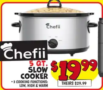 Ollie's Chefii 5 QT. SLOW COOKER offer