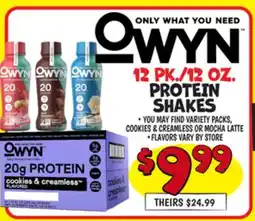 Ollie's OWYN 12 PK./12 OZ. PROTEIN SHAKES offer