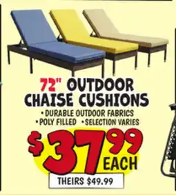 Ollie's 72 OUTDOOR OUTDOOR CHAISE CUSHIONS offer