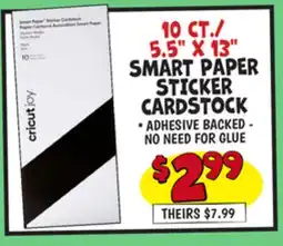 Ollie's 10 CT./ 5.5 X 13 SMART PAPER STICKER CARDSTOCK offer