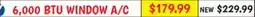 Ollie's 6,000 BTU WINDOW A/C offer
