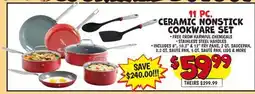 Ollie's GUYFIERI'S 11 PC. CERAMIC NONSTICK COOKWARE SET offer