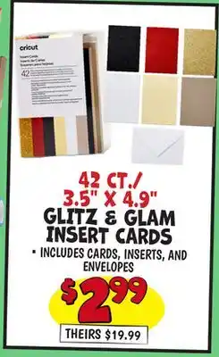 Ollie's 42 CT./3.5 X 4.9 GLITZ & GLAM INSERT CARDS offer