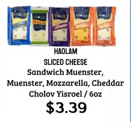 Seven Mile Market Haolam sliced cheese sandwich muenster, muenster, mozzarella, cheddar offer