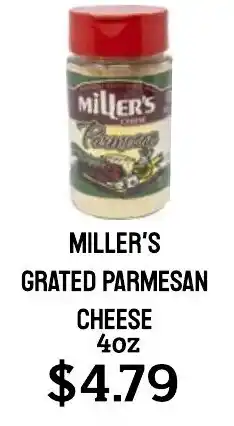 Seven Mile Market Miller's grated parmesan cheese offer