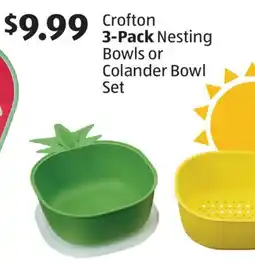 Aldi Crofton 3-Pack Nesting Bowls or Colander Bowl Set offer