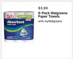 Walgreens 6-Pack Walgreens Paper Towels offer