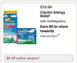 Walgreens Claritin Allergy Relief offer