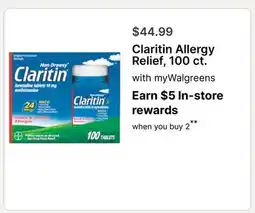 Walgreens Claritin Allergy Relief, 100 ct offer