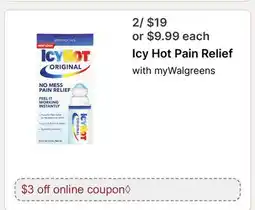 Walgreens Icy Hot Pain Relief offer