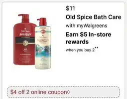 Walgreens Old Spice Bath Care offer