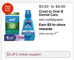 Walgreens Crest or Oral-B Dental Care offer