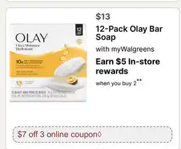 Walgreens 12-Pack Olay Bar Soap offer
