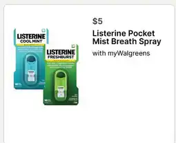 Walgreens Listerine Pocket Mist Breath Spray offer