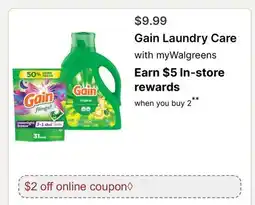 Walgreens Gain Laundry Care offer