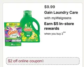 Walgreens Gain Laundry Care offer