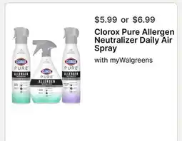 Walgreens Clorox Pure Allergen Neutralizer Daily Air Spray offer